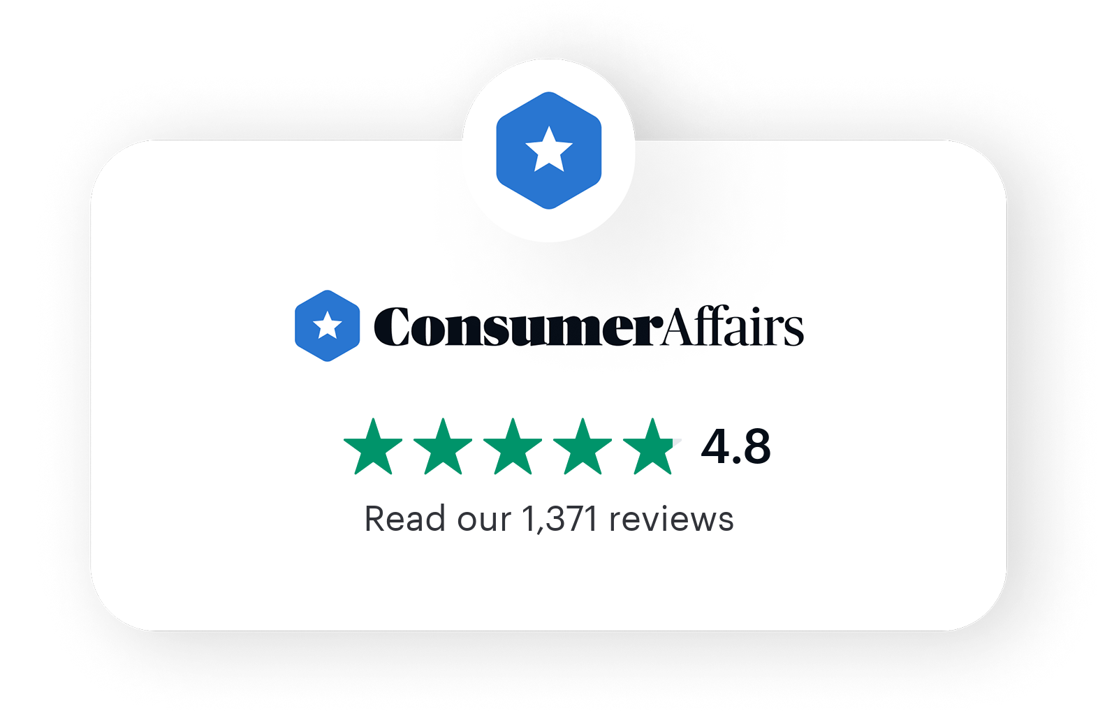 Image of a badge showing Stannah's review rating on ConsumerAffairs